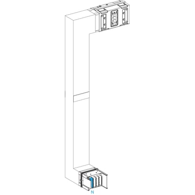 Schneider Electric Canalis multiretningsændring 1000A, KSA1000DMCK41F, med 3 ben og målene 300 x 700-1200 x 300.