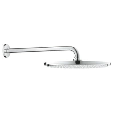 Grohe Cosmopolitan 310 hovedbruser i krom med 310 mm diameter og 380 mm brusearm, klar til montering på væg.