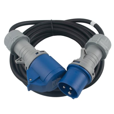 VAERK 5M CEE 3P forlængerkabel på 16A med 3G 1,5 H07RN-F kabel og IP44-klassificering.