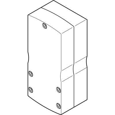 Festo parallelbyggesæt EAMM-U-86-S48-70A-102, størrelse 86, vist isometrisk med synlige monteringsskruer på siden og toppen.