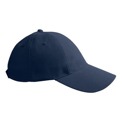 ID Identity navy twill cap i børstet bomuld, one size, med justerbar lukning bagpå og uden syninger på fronten.