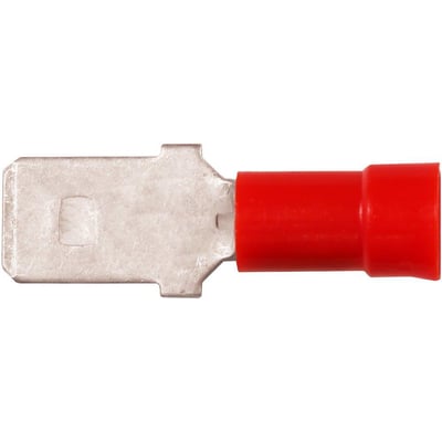 Elpress isoleret spadestik A1507H i rød farve, egnet til 0,5-1,5 mm² Cu-ledere og 6,3x0,8 mm spadestik.