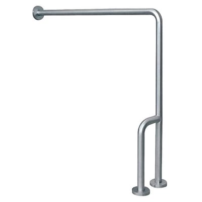 Intra Juvel støttehåndtag TBBP-014 i børstet stål, venstremodel med toiletpapirholder.