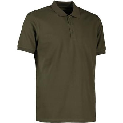 ID Identity økologisk poloshirt i oliven farve, størrelse 4XL, lavet af blød piquékvalitet med stretch.