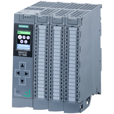 Siemens SIMATIC S7-1500 CPU 1512C-1 PN central processorenhed med et digitalt display og et 20-moduls layout.