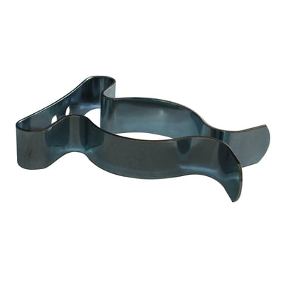 Maskinfabrikken Universal fjederklemme uden bagplade til træplade, 38mm diameter, fremstillet af blankt metal.