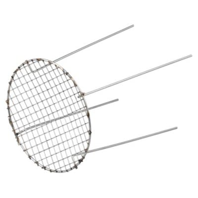 Duka ventilnet Ø75 mm, vist fra en vinkel der fremhæver dets runde form og metalben i rustfrit stål.