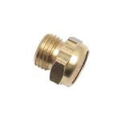 Parker Legris lyddæmper RG Komplet 0673 i messing med 1/8" Gevind, vist på hvid baggrund.