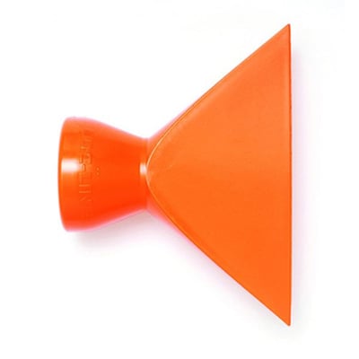 Loc-Line fladt mundstykke i orange plast med 64mm bredde og ½" tilslutning, vist isoleret på hvid baggrund.