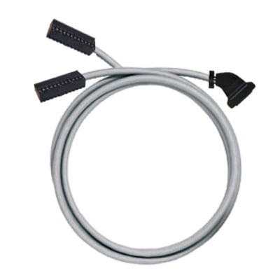 Weidmüller PLC-wire til digitale signaler, 20-polet og 1 meter langt, med gråt kabel og sorte stik.