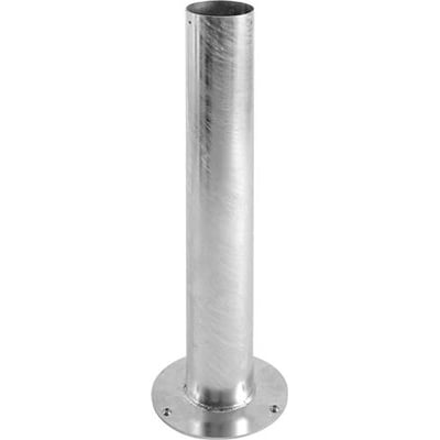 Galvaniseret mast til påboltning med en diameter på 133 mm og en højde på 800 mm. Masten er udført i varmgalvaniseret stål og har en rund påboltningsfod på 270 mm.
