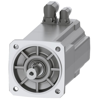 Siemens SIMOTICS S-1FK2 HI servomotor med 6 Nm moment og IP64 beskyttelse, vist på hvid baggrund.