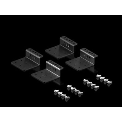 Rittal VX IT monteringsvinkler og skruer på en sort baggrund, klar til installation i server- og netværksskabe.