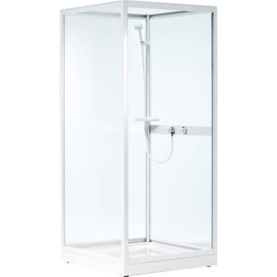 Contura Shower Ifö Next kabineoverdel på 70 x 90 cm med hvide profiler, mønstrede sider og åben front.