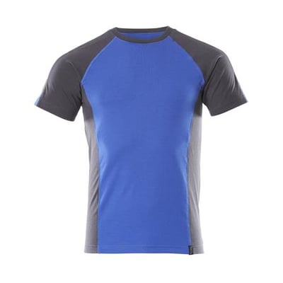 Mascot T-shirt i koboltblå og mørkegrå, 4XL størrelse, med tofarvet design og moderne pasform.