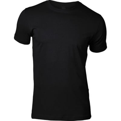 Detaljebillede af Mascot T-shirt Calais i sort bomuld med kortærmet design og rund ribstrikket halsudskæring.