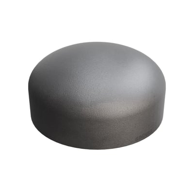 Svejse slutmuffe fra Indura, diameter 76,1 mm, tykkelse 2,9 mm, type DIN 2617, set fra siden.
