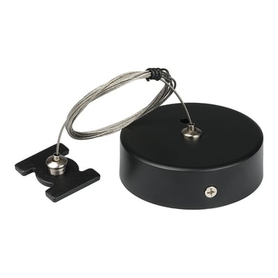 V-TAC magnetisk pendel skinne tilbehør i sort, IP20, med stålkabel og monteringsbeslag.