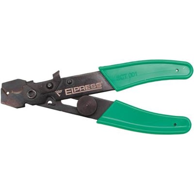 Elpress klippe- og afisoleringsværktøj SCT001 til kabler 0,5-6,0 mm², med grønne håndtag og låsefunktion.