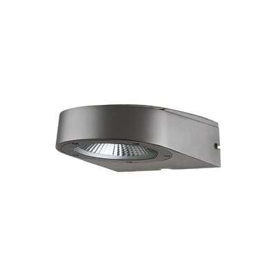 SG Armaturen Fevik vægarmatur i grafitfarvet aluminium, vist fra siden med 3000K LED lyskilde.