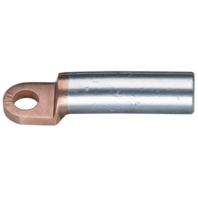 Klauke kabelsko til AL/CU 35/50mm² med 10mm bolthul, fremstillet af aluminium med kobberovergang.