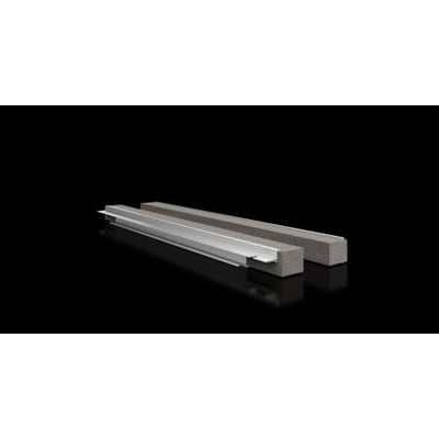 Rittal VX kabelindføringsprofil med aluminium og gummi-lignende materiale, placeret på sort baggrund.