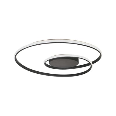 V-TAC LED loftlampe VT-7911 med et moderne sort spiraldesign på 600x50mm og 48W, vist isoleret.