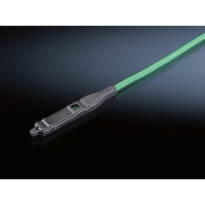 Rittal hastighedsregulator med grønt kabel og mørkegråt hus, designet til EC-ventilatorer.