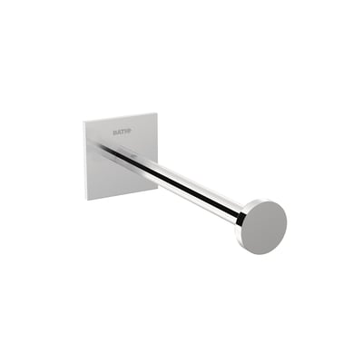 Cosmic toiletpapirholder uden dæksel i poleret krom med en simpel, firkantet monteringsplade og en lige holder.