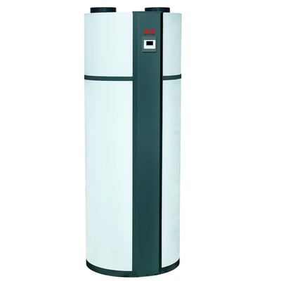 Metro Therm Metroair Aqua 301S, hvid gulvmodel luft-vand varmepumpe til brugsvand med 260 liters beholder.