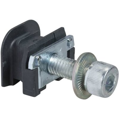 Schneider Electric klipsemøtrik M6 med bolt og skive i metal og sort plast, egnet til NSX100-250.