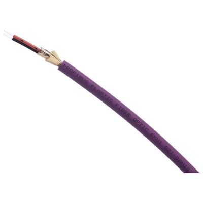 Siemens Simatic net Profibus plastik fiberoptisk kabel med 20 meters længde og 4 BFOC-stik, tydeligt mærket med produktinformation.