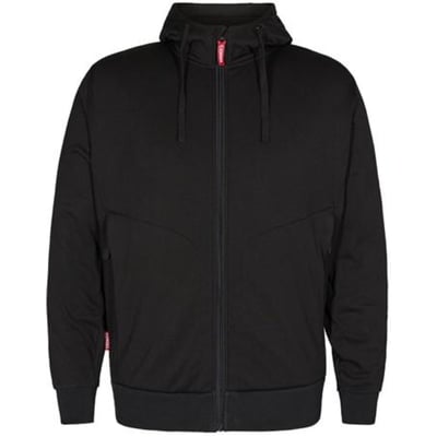 Engel sweatshirt med hætte i sort, størrelse M, fremstillet af 65% polyester og 35% bomuld.
