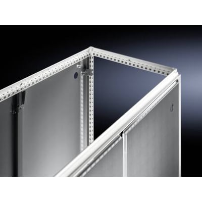 Rittal VX IT lodret opdelt skilleplade i stålplade, 2000x1000 mm, vist i et hjørne af et skab.