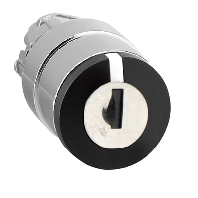 Schneider Electric nøglegreb ZB4BG05 i metal med 3 stillinger og Ronis 455 nøgleprofil, egnet til 22mm montagehul.