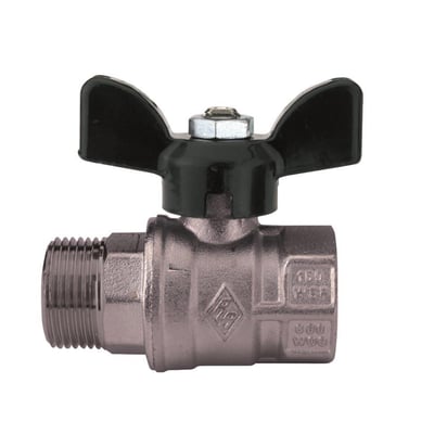 Bonomi 3/8" kuglehane med T-greb og 60 mm længde, vist isoleret på hvid baggrund med tydelige gevind og mærkninger.