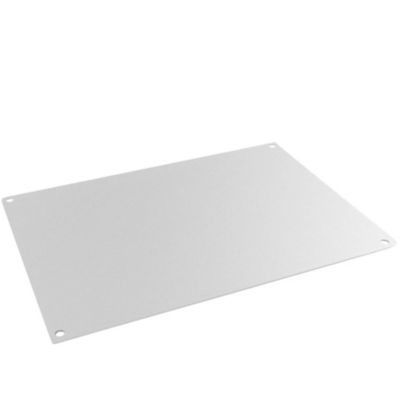 MTO Electric Safybox PBM-64 montageplade i metal med dimensioner 600x400x2mm på hvid baggrund.