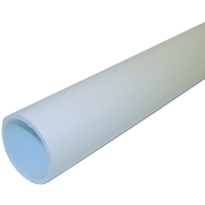 Hvidt plastrør med 32mm diameter og 250mm længde, fremstillet af syrefast materiale til afløbssystemer.