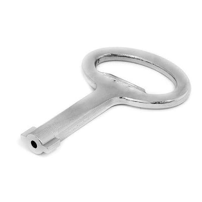 Metal nøgle LSK503 med 3mm dobbelt bit lås og et stort rundt håndtag på hvid baggrund.