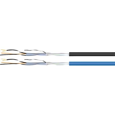 Halogenfrit instrumentkabel RE-2X(ST)H FL hffr med 2x2X0,75mm ledere, vist med sort og blå yderkappe.
