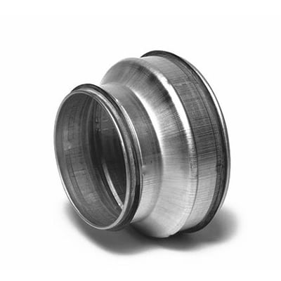 Galvaniseret stålreduktion til ventilation med nippel-til-nippel design, 160mm til 100mm.