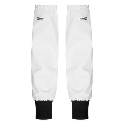 Lyngsøe LR1125 vandtætte ærmer i hvid, med sort neopren ved håndleddet og Lyngsøe logo. Leveres som et par.