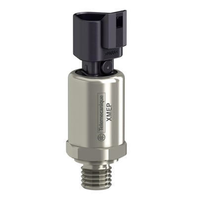 Schneider Electric tryktransmitter XMEP med G1/4A gevind og sort elektrisk konnektor, trykområde 0-600 bar.