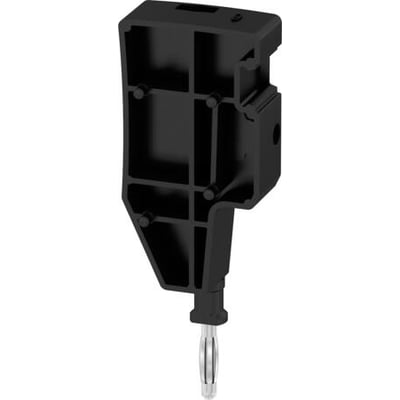 Weidmüller Test adapter ATPG 6 MI-R i sort plast med fjederterminal og PUSH IN teknologi, isoleret på hvid baggrund.