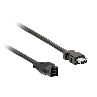 Schneider Electric 3 meter skærmet motorkabelsæt til BCH2 motor med bremse, viser stik til motor og servo driver.