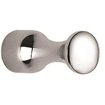 Enkel forkromet hospitalskrog fremstillet af metal med en skinnende, poleret overflade og en karakteristisk form med to afrundede ender.