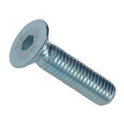 Enkelte M12x60 FZB undersænket skrue med indvendig 6-kant og el galvaniseret overflade, ISO 10642 standard.
