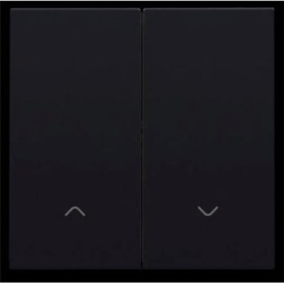 Niko tangent til smart motorbetjening, black coated, med op- og ned-pile symboler og en mat sort finish.