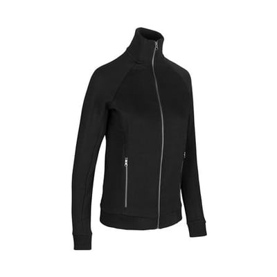 Sort ID Identity ID Cardigan 0629 i str. 2XL med gennemgående lynlås og diskrete sidelommer.