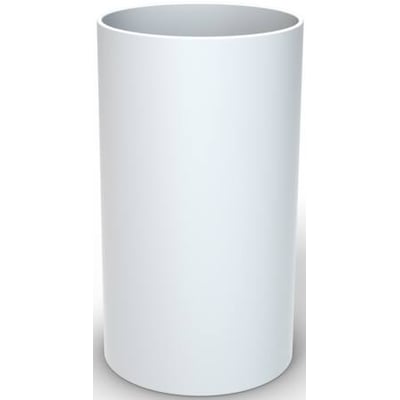 Hvid polykonmuffe til rør med 50 mm diameter, fremstillet af halogenfri polypropylen og tåler 750N.